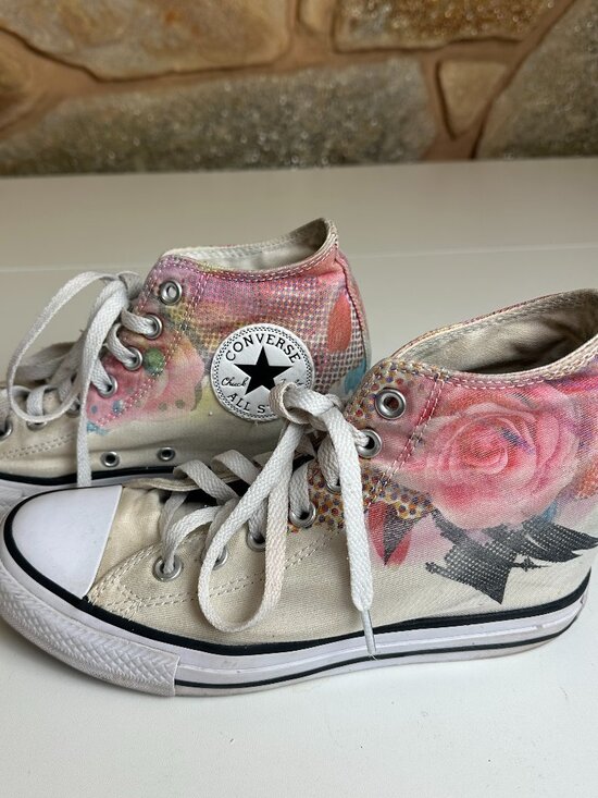 Converse Shoes - Converse Chuck Taylor All Star Lux Mid "Digital Floral" Wedge Sneakers